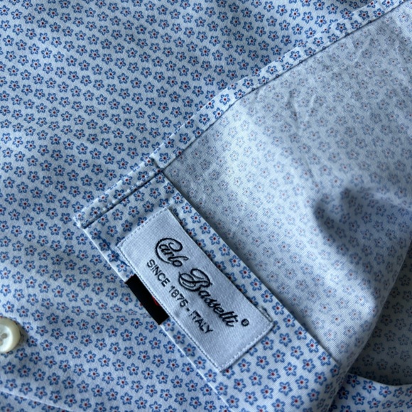 STRELLSON MENS COTTON DRESS SHIRT BLUE/WHITE - Picture 4 of 6